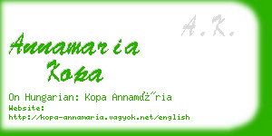 annamaria kopa business card